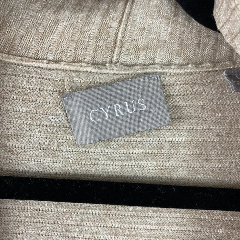✨3/$20✨ Cyrus Open Front Long Sleeve Pockets Ribbed Knit Cardigan Large Cream - Picture 3 of 8